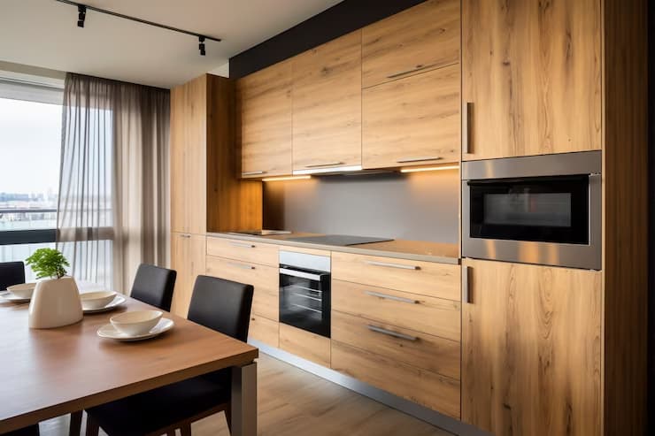 Small kitchen with modern cabinet design