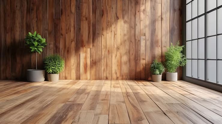 Close-up of natural wood flooring grain and finish
