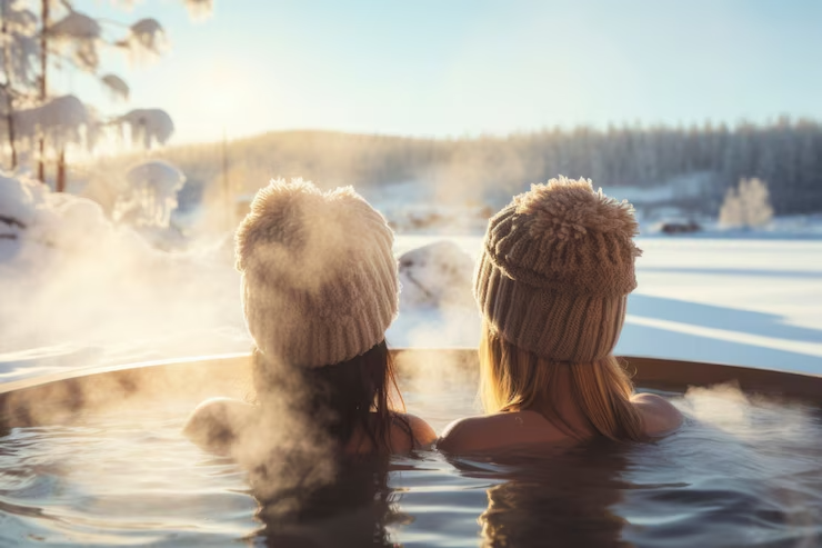 Person relaxing in a spa setting