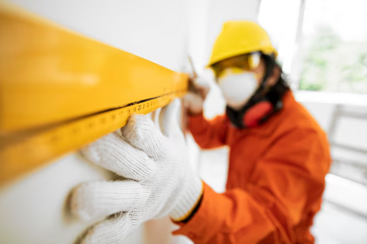 Insulation professional with safety protection equipment