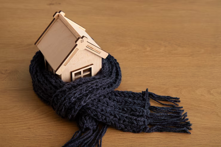 Cozy house concept with wooden toy house